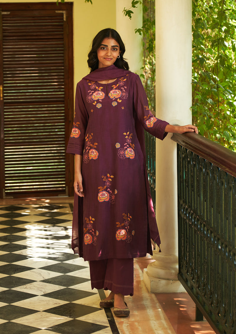 Amethyst Embroidered Kurta Set