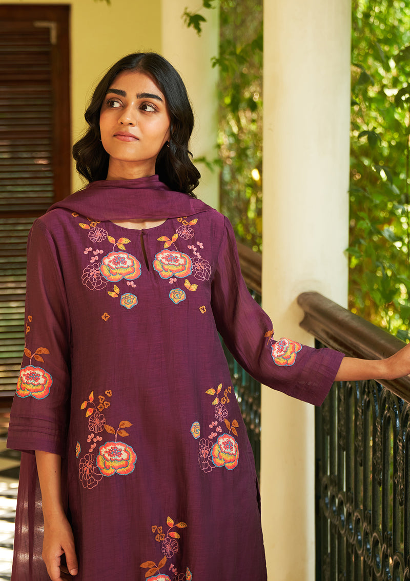 Amethyst Embroidered Kurta Set