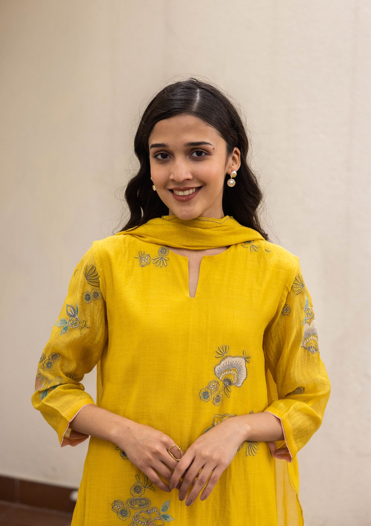 Rue Floral Applique Kurta Set