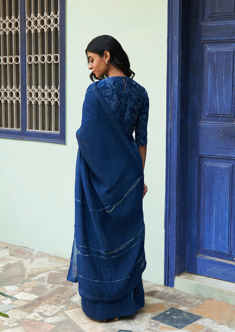 Indigo Threadwork Saree