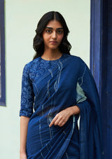 Indigo Threadwork Saree