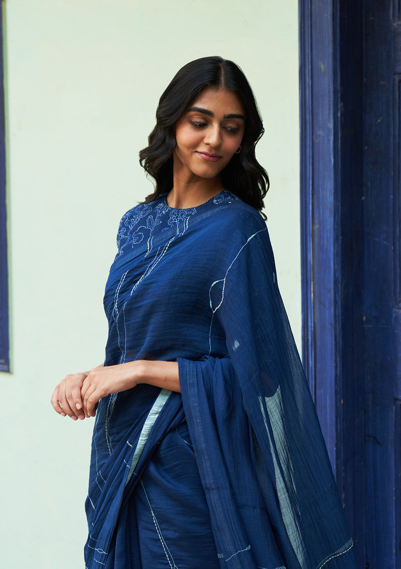 Indigo Threadwork Saree