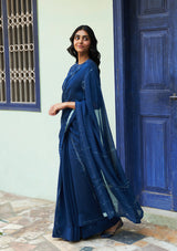 Indigo Threadwork Saree