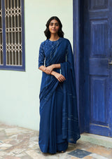 Indigo Threadwork Saree