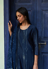 Indigo Threadwork Kurta Set