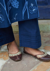 Indigo Floral Embroidered Kurta Set