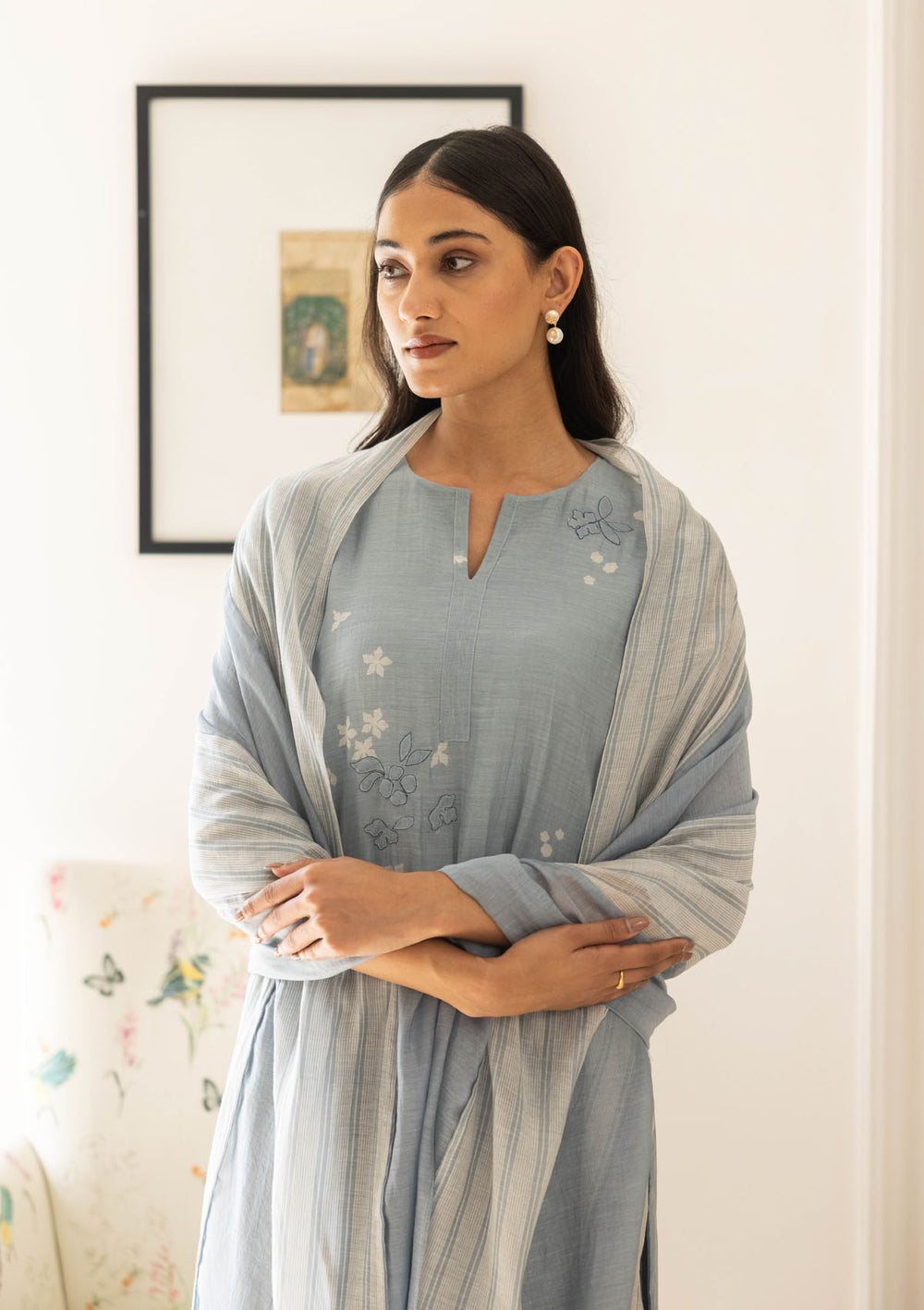 Berry Blue Zeenath Kurta Set
