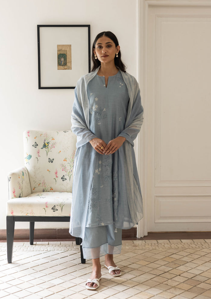 Brush Paint Floral Kurta Set main image 1