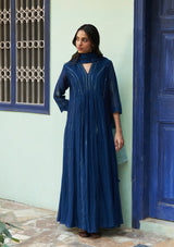 Indigo Anarkali Set