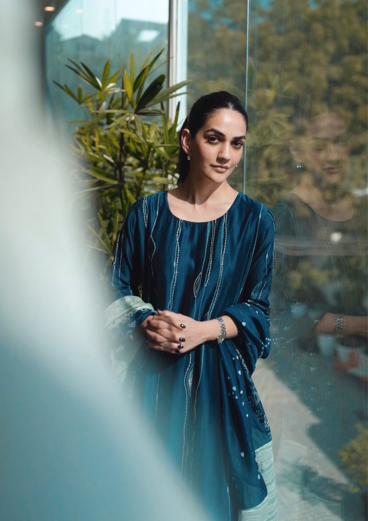 Indigo Threadwork Kurta Set