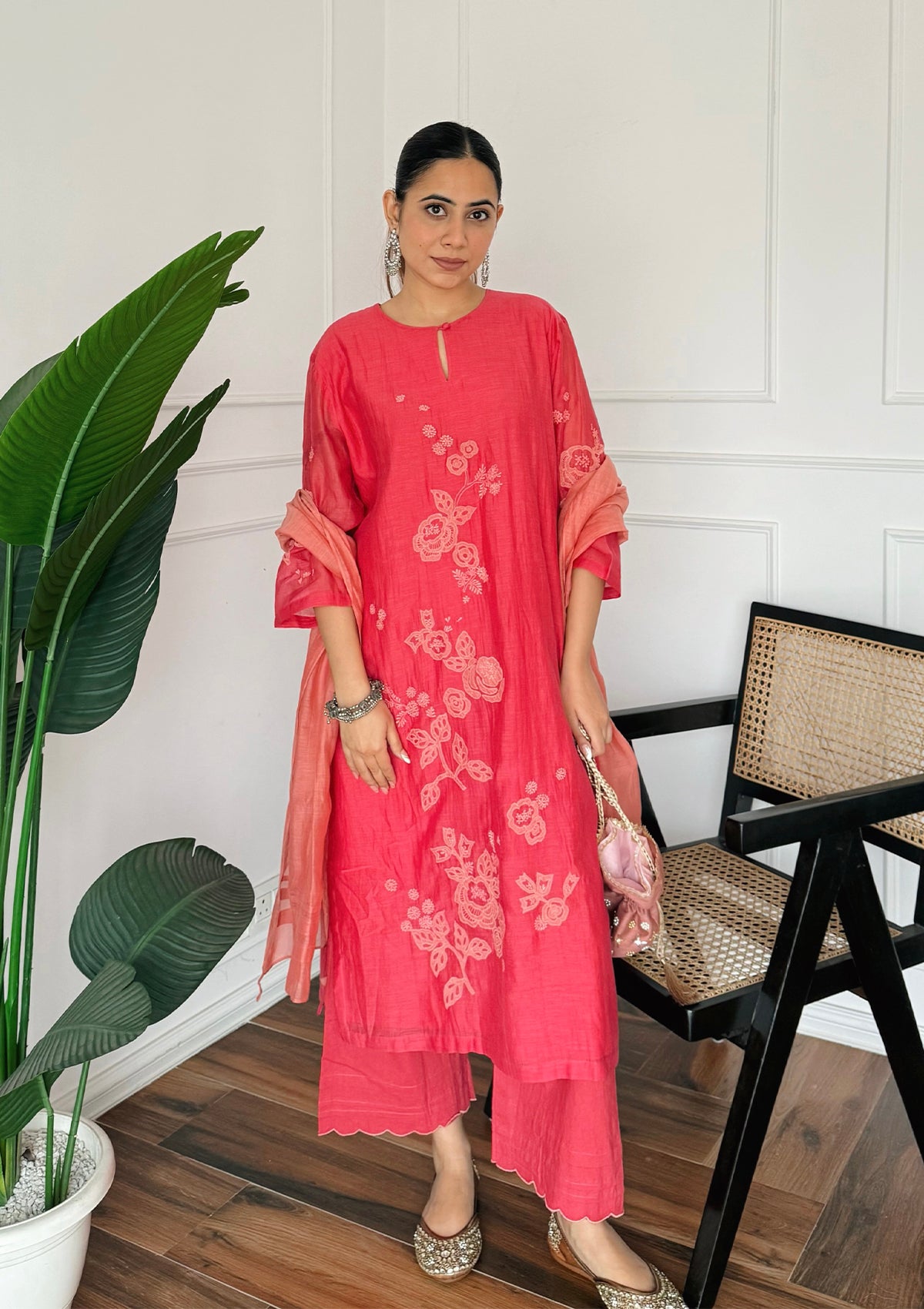 Rosewood Applique Kurta Set