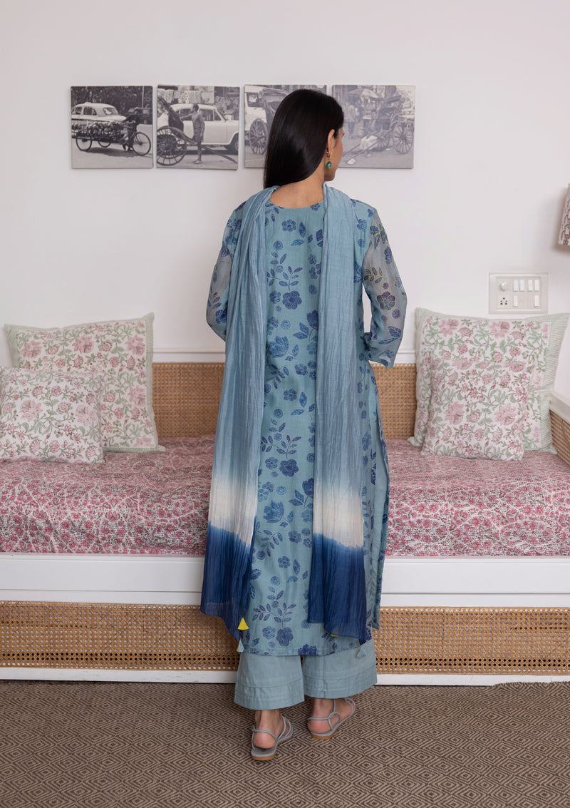 AZURE PRINTED KURTA SET