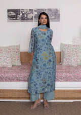 AZURE PRINTED KURTA SET