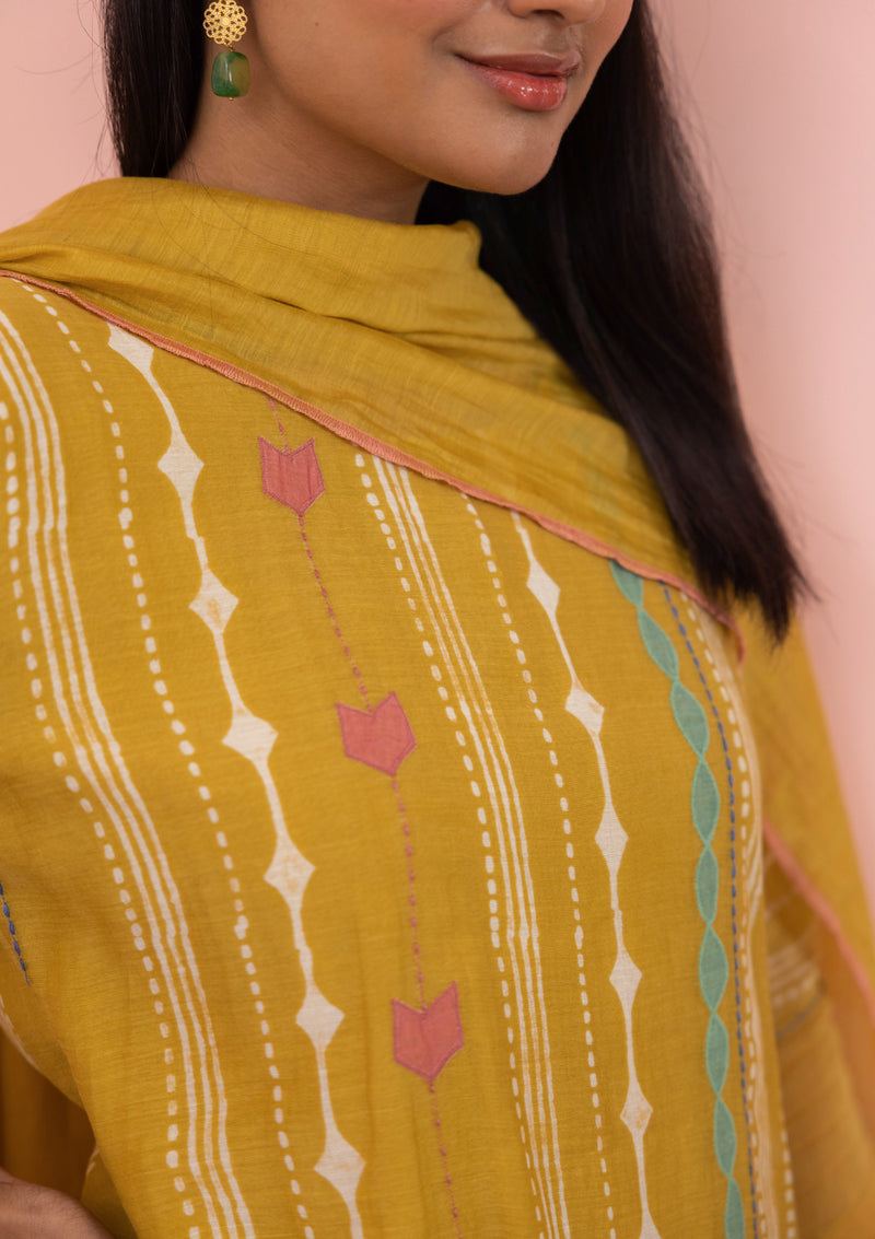 HONEYCOMB PRINTED KURTA SET