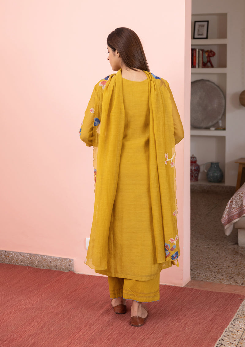 HONEYCOMB APPLIQUE KURTA SET