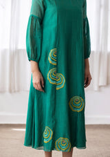EMERALD APPLIQUE DRESS