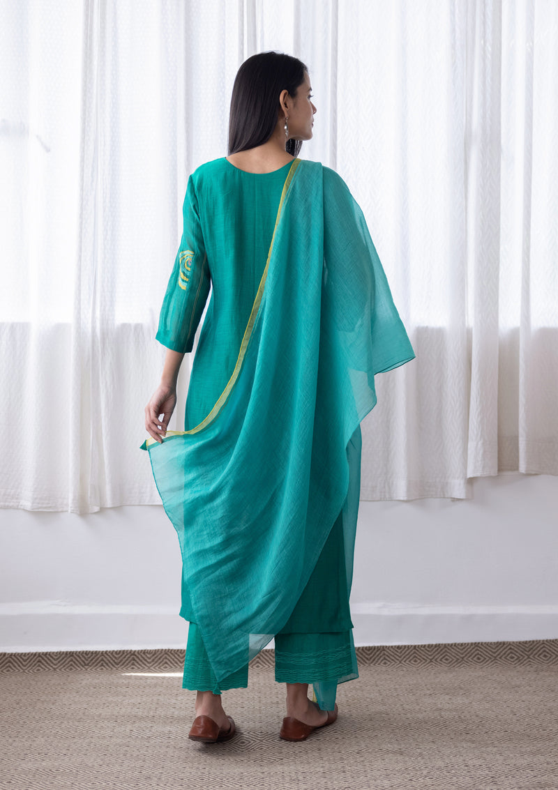 EMERALD APPLIQUE KURTA SET