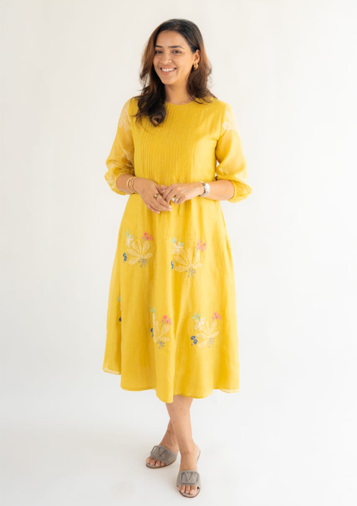Daffodil Pintuck dress