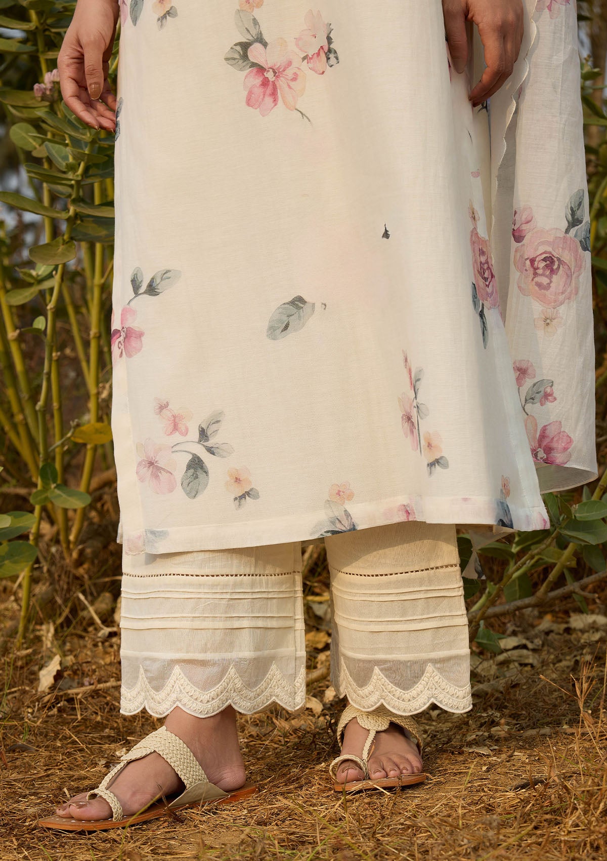 Ivory Floral Kurta Set