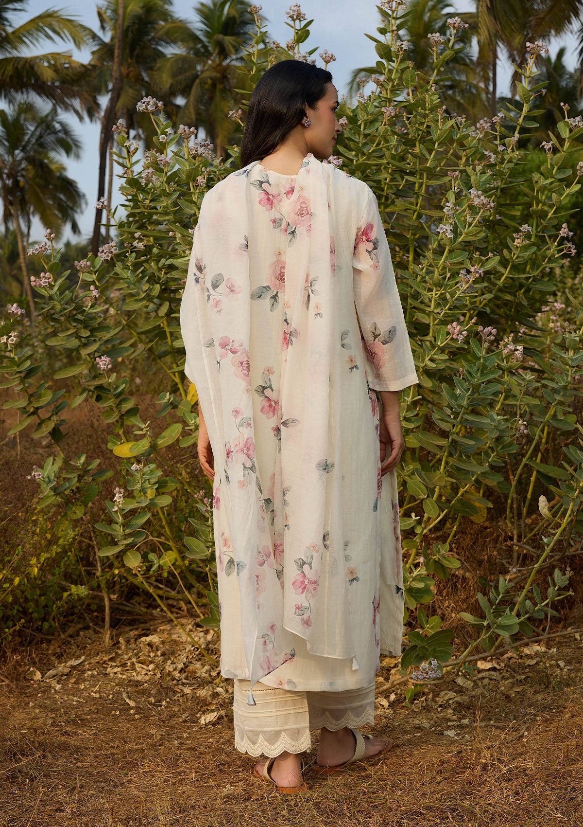 Ivory Floral Kurta Set