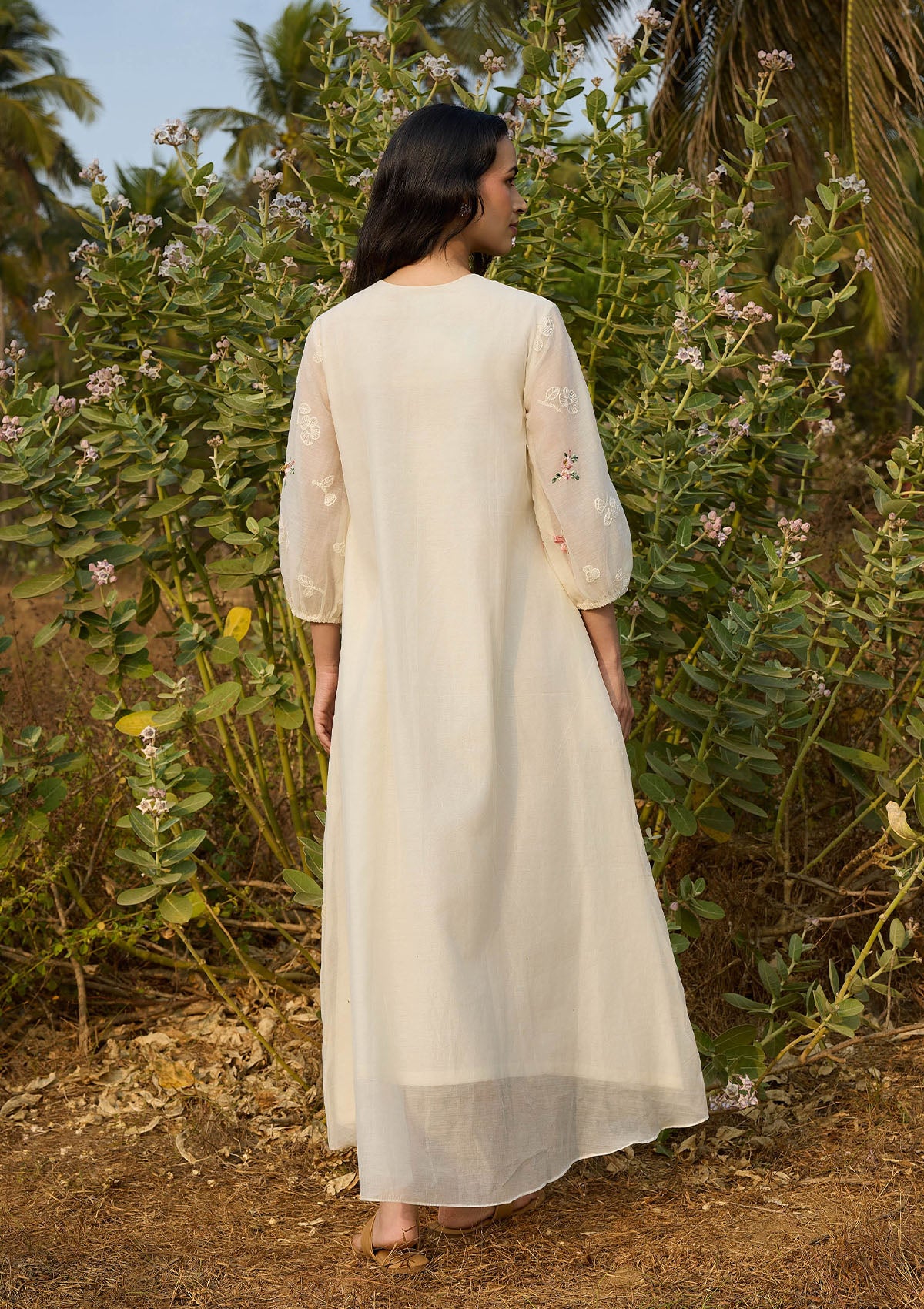 Ivory Thread Embroidered Dress