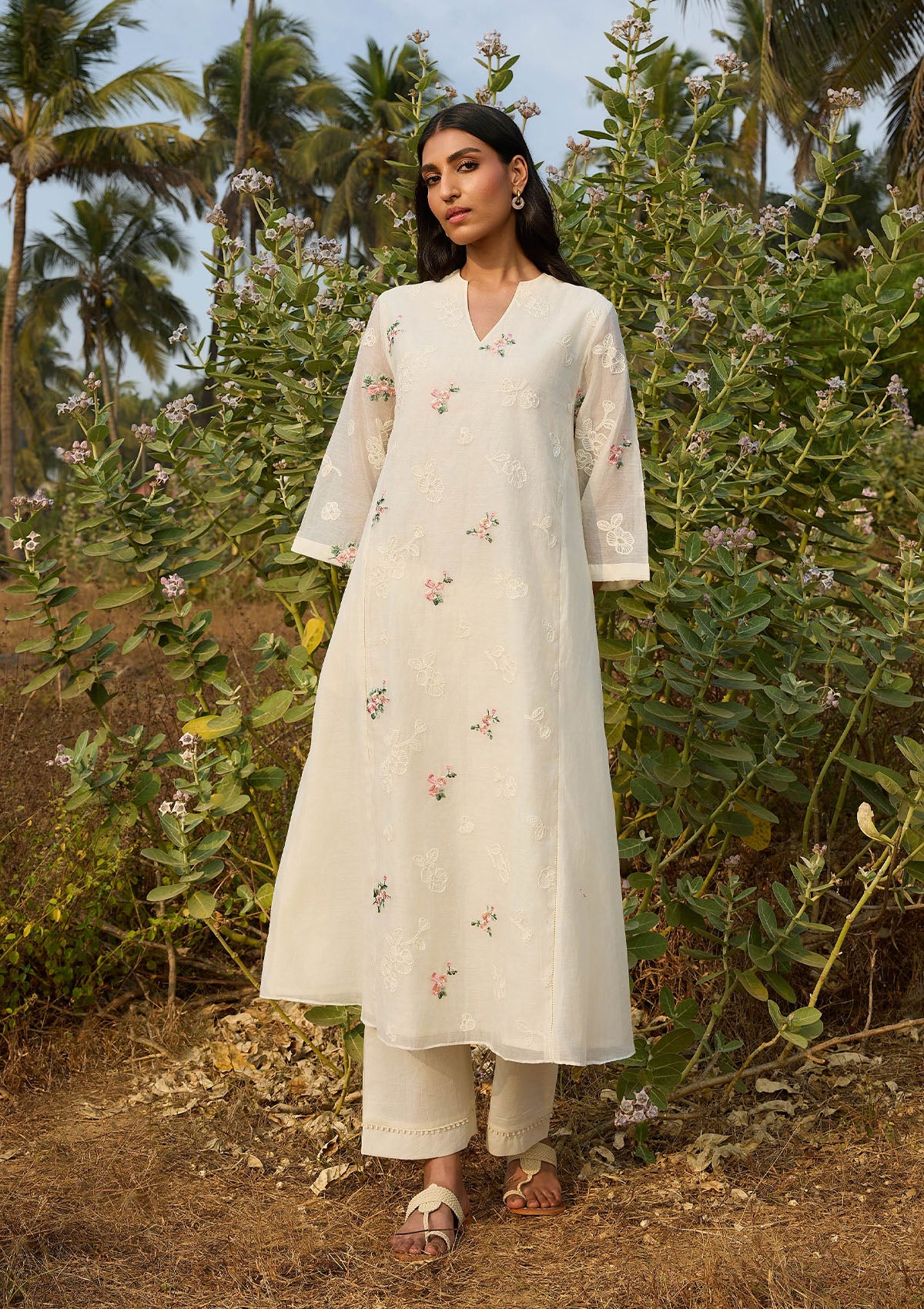 Ivory Thread Embroidered Co-ord Set