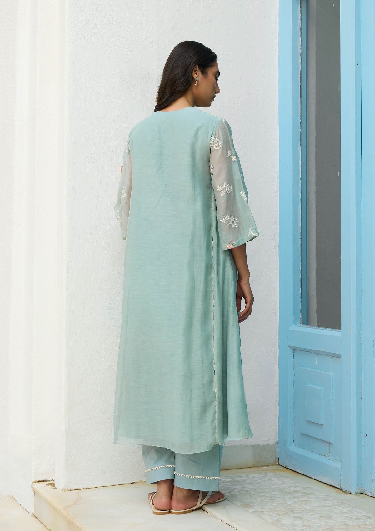 Sky Thread Embroidered Co-ord Set