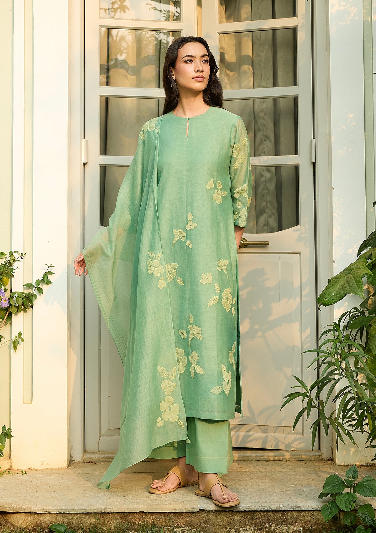 Verdant Applique Kurta Set