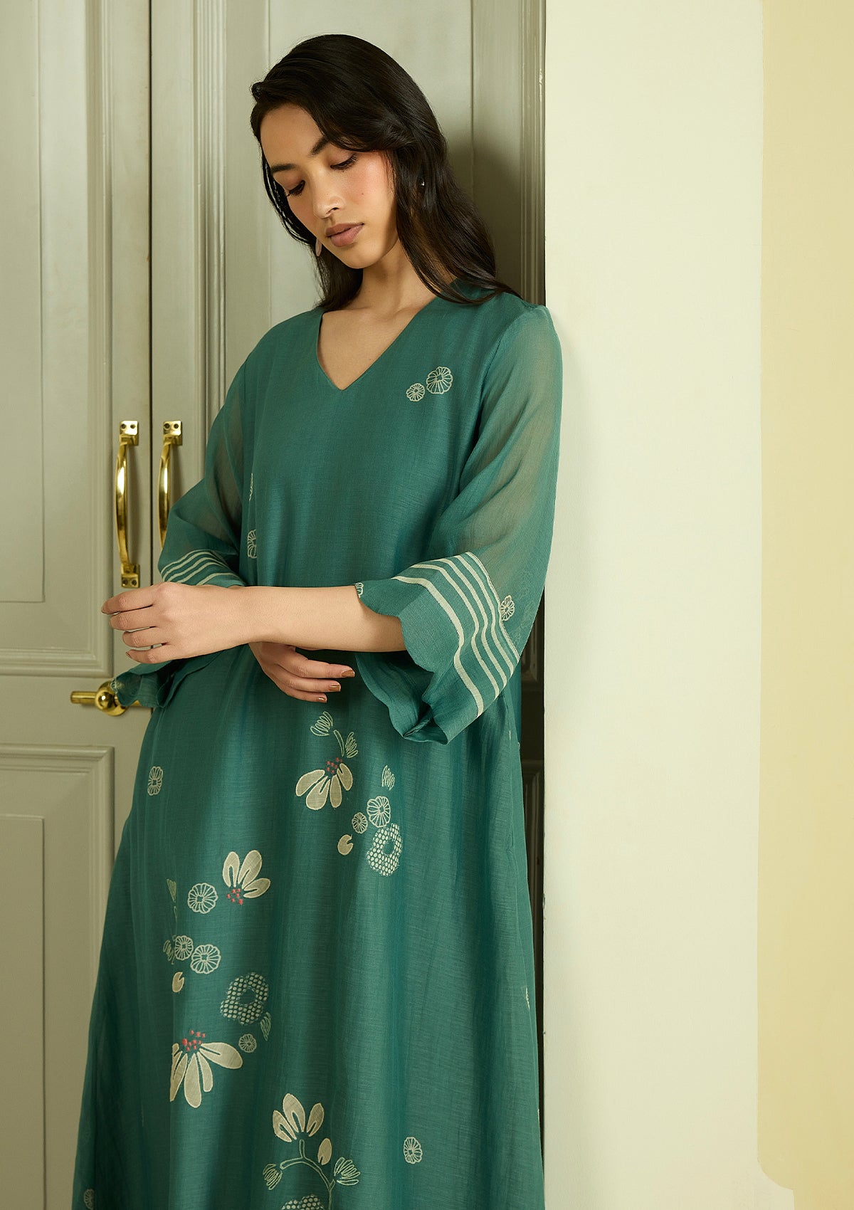 Emerald Applique Dress
