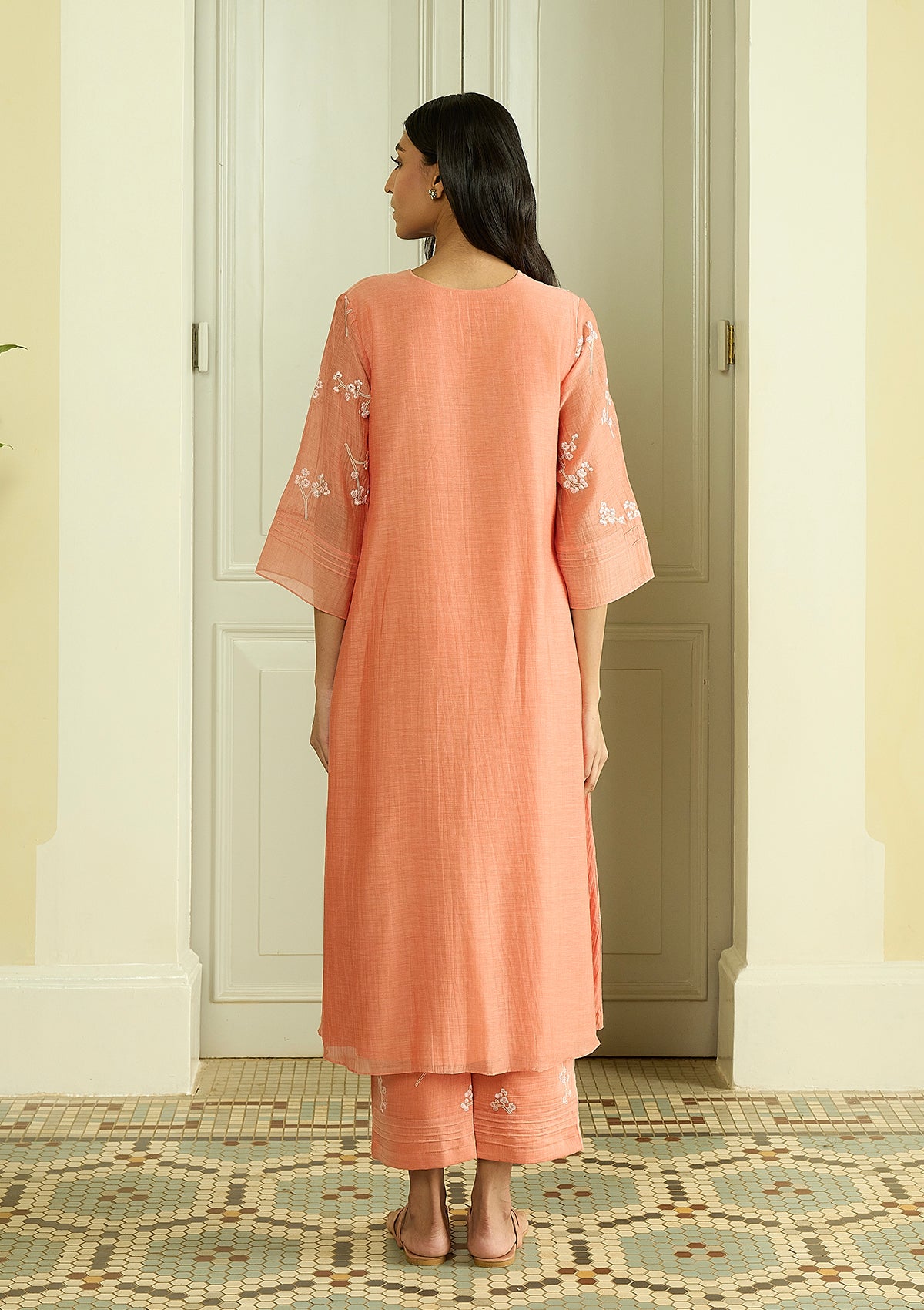 Tangerine Embroidered Co-ord Set