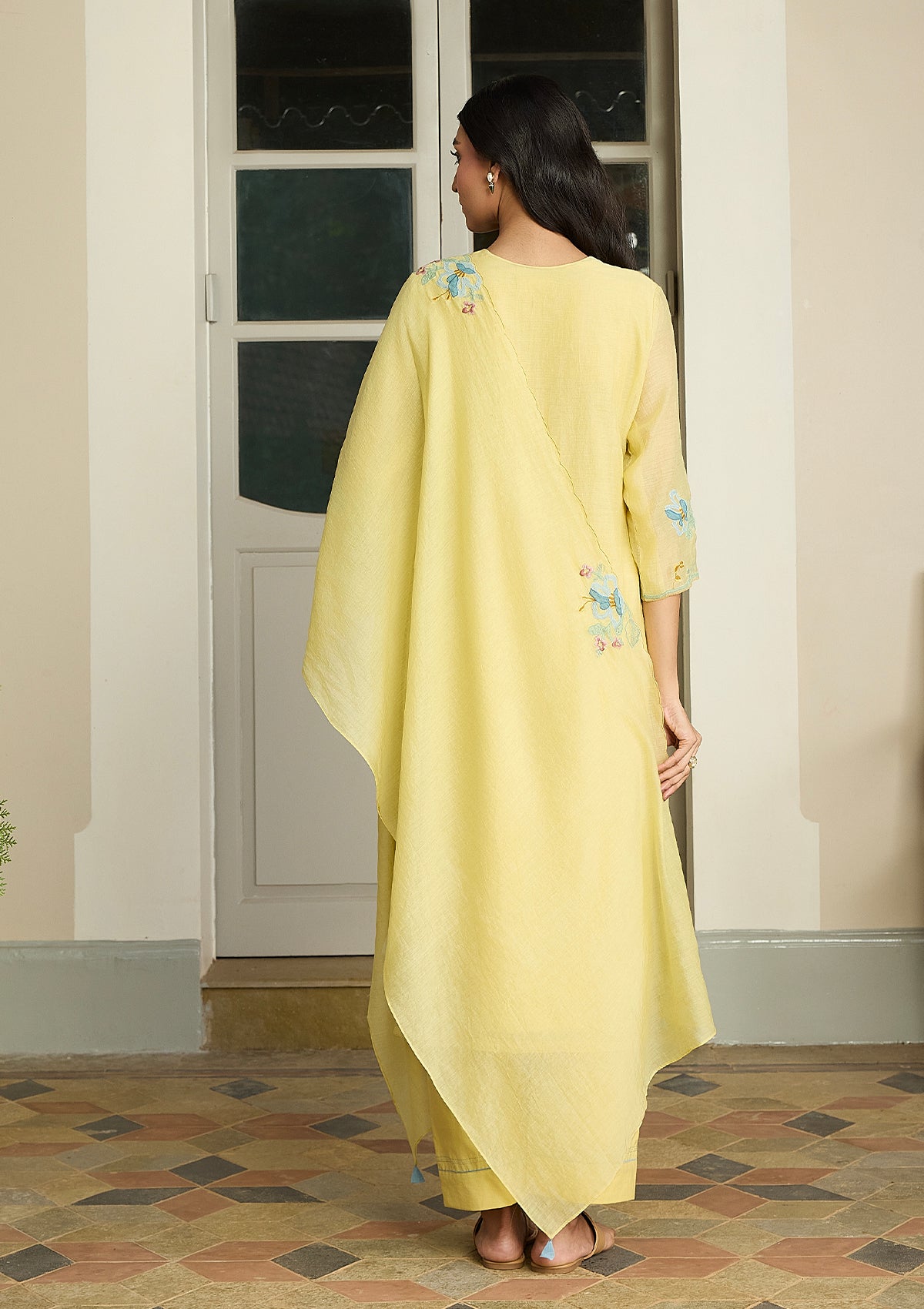 Lemon Applique Kurta Set