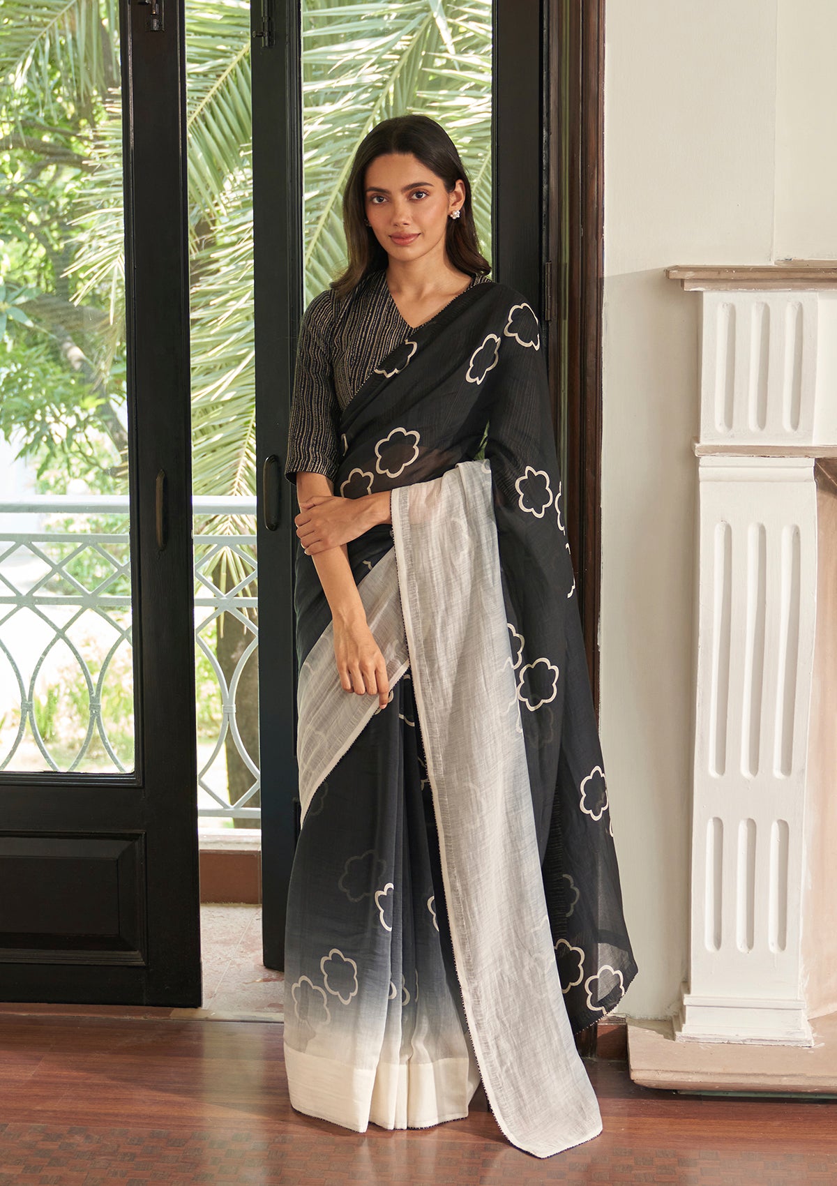 Noir Floral Saree