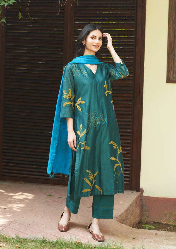 Emerald Applique Kurta Set