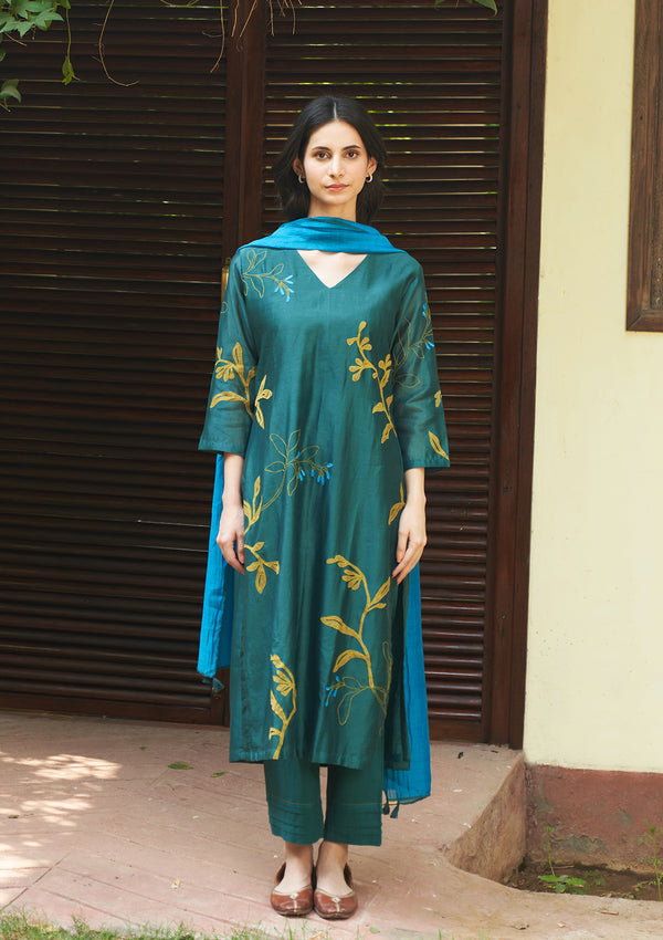 Emerald Applique Kurta Set