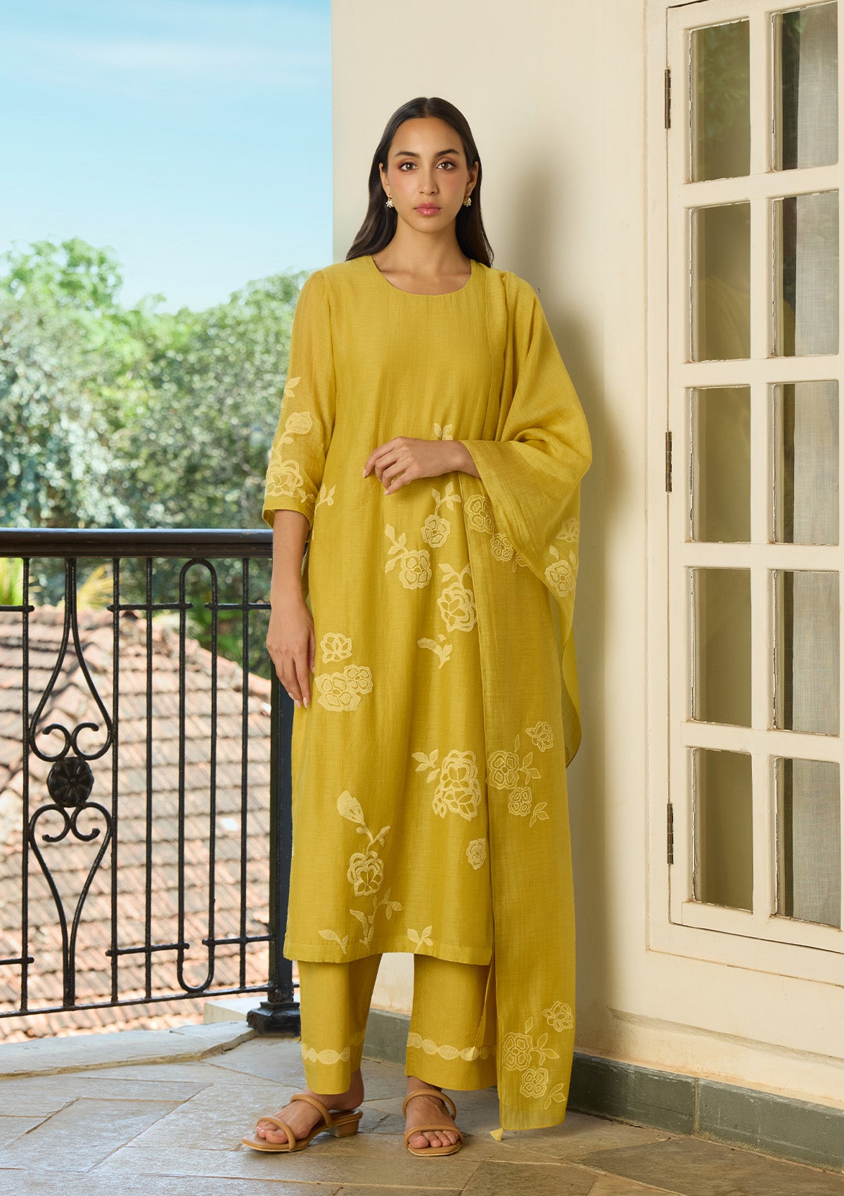Marigold Applique Kurta Set