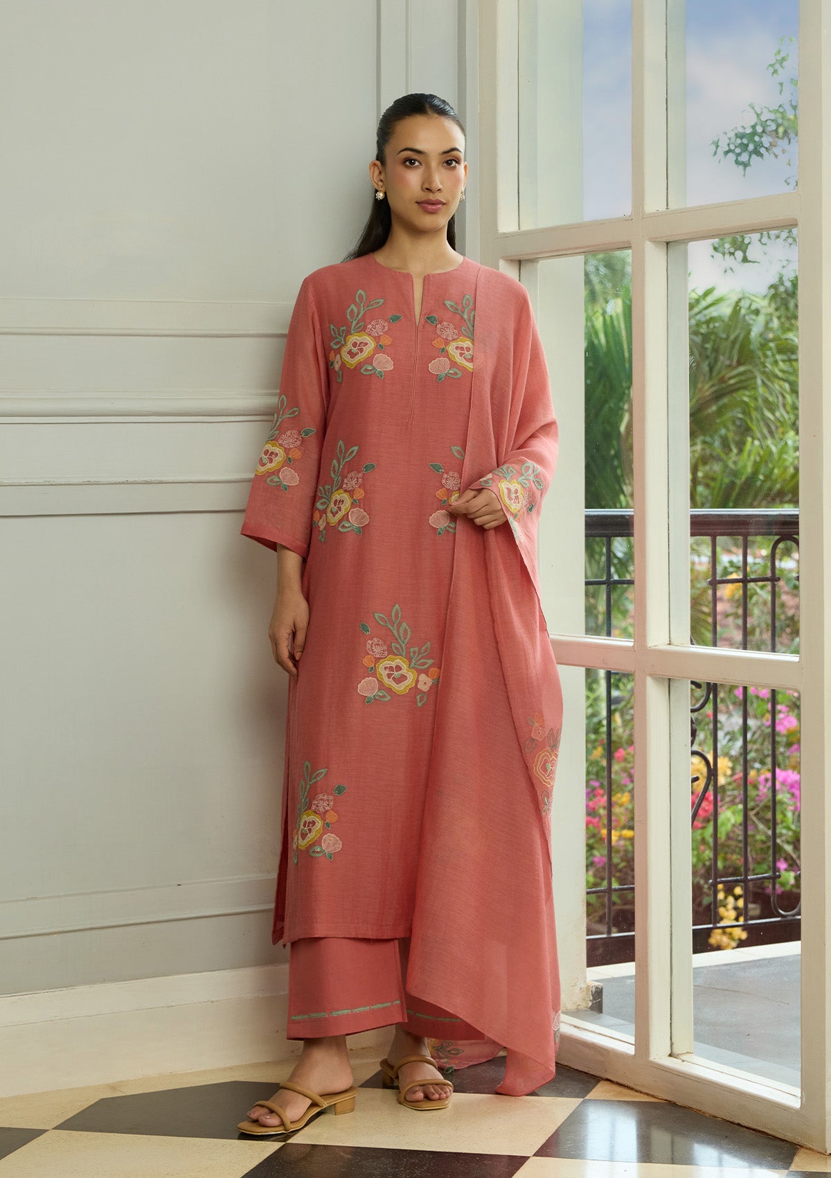 Blush Applique Kurta Set