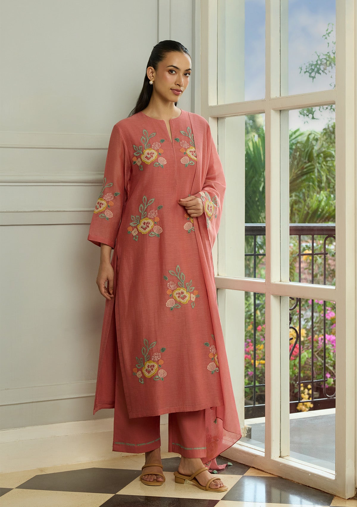 Blush Applique Kurta Set