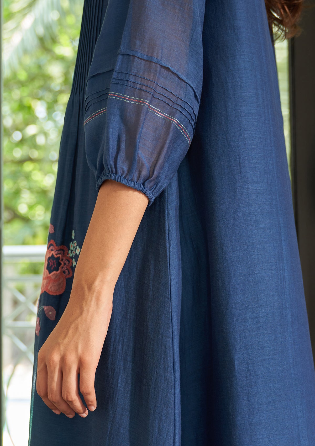 Ocean Blue Pintuck Dress