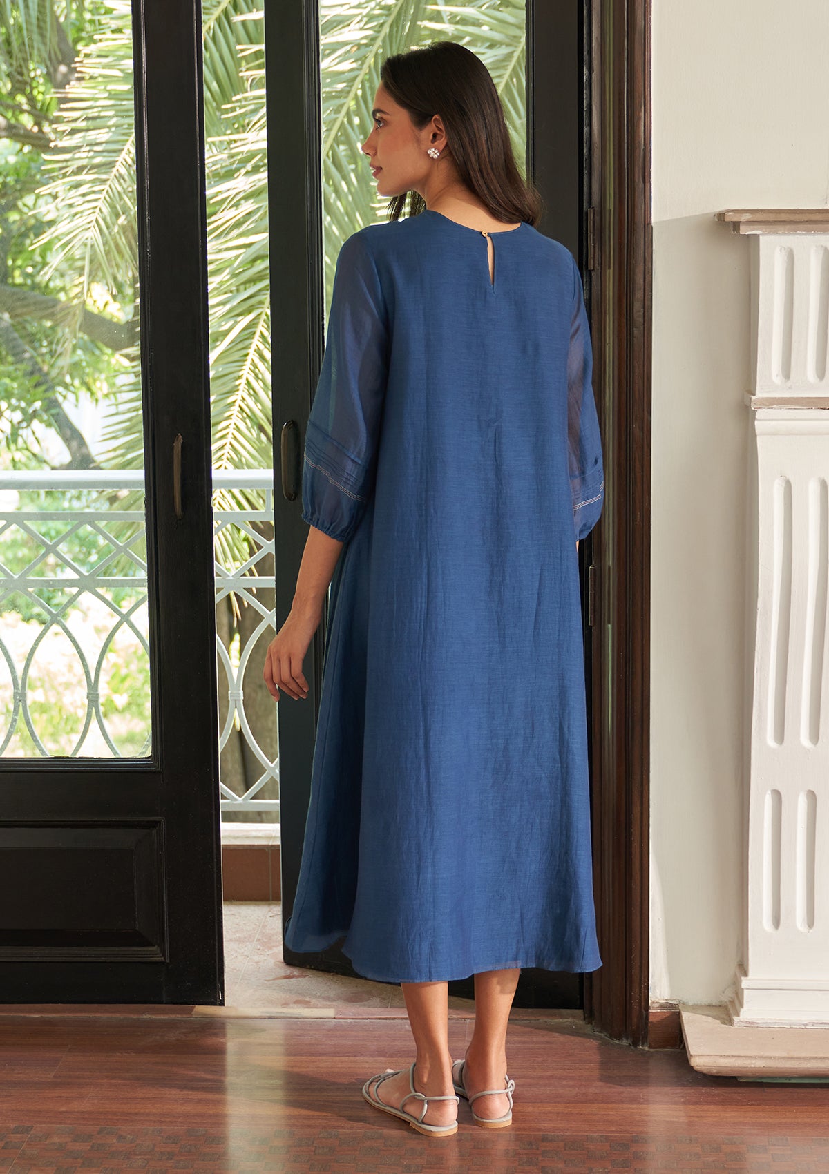 Ocean Blue Pintuck Dress