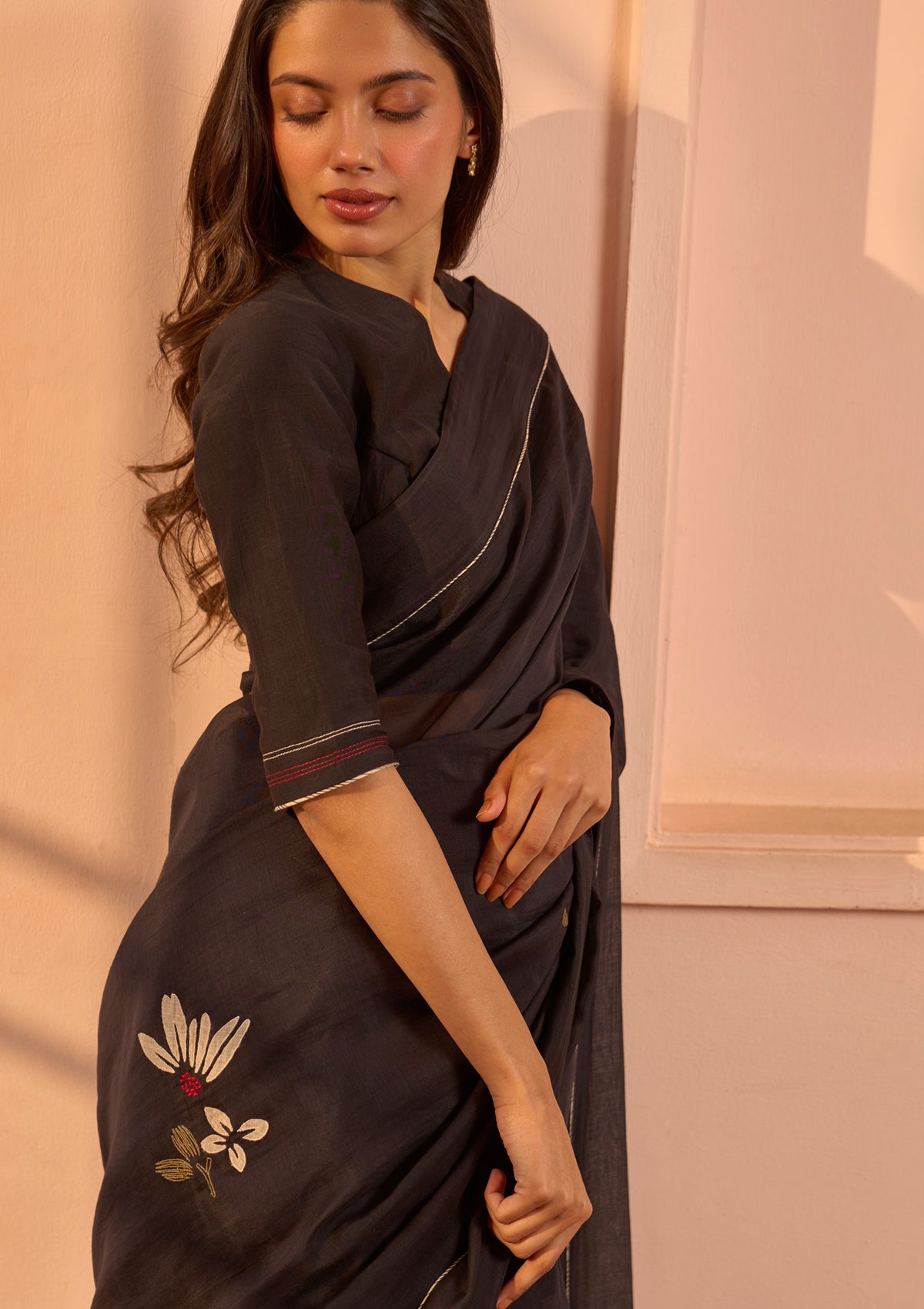 Noir Applique Saree