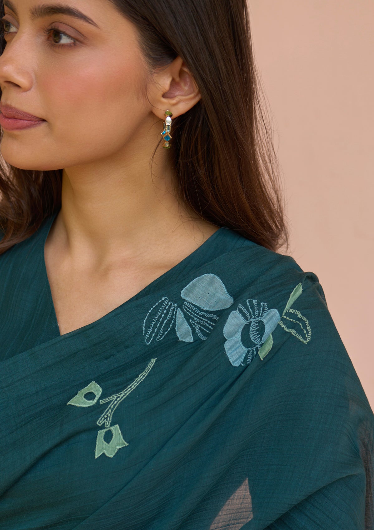 Jade Applique Bloom Saree