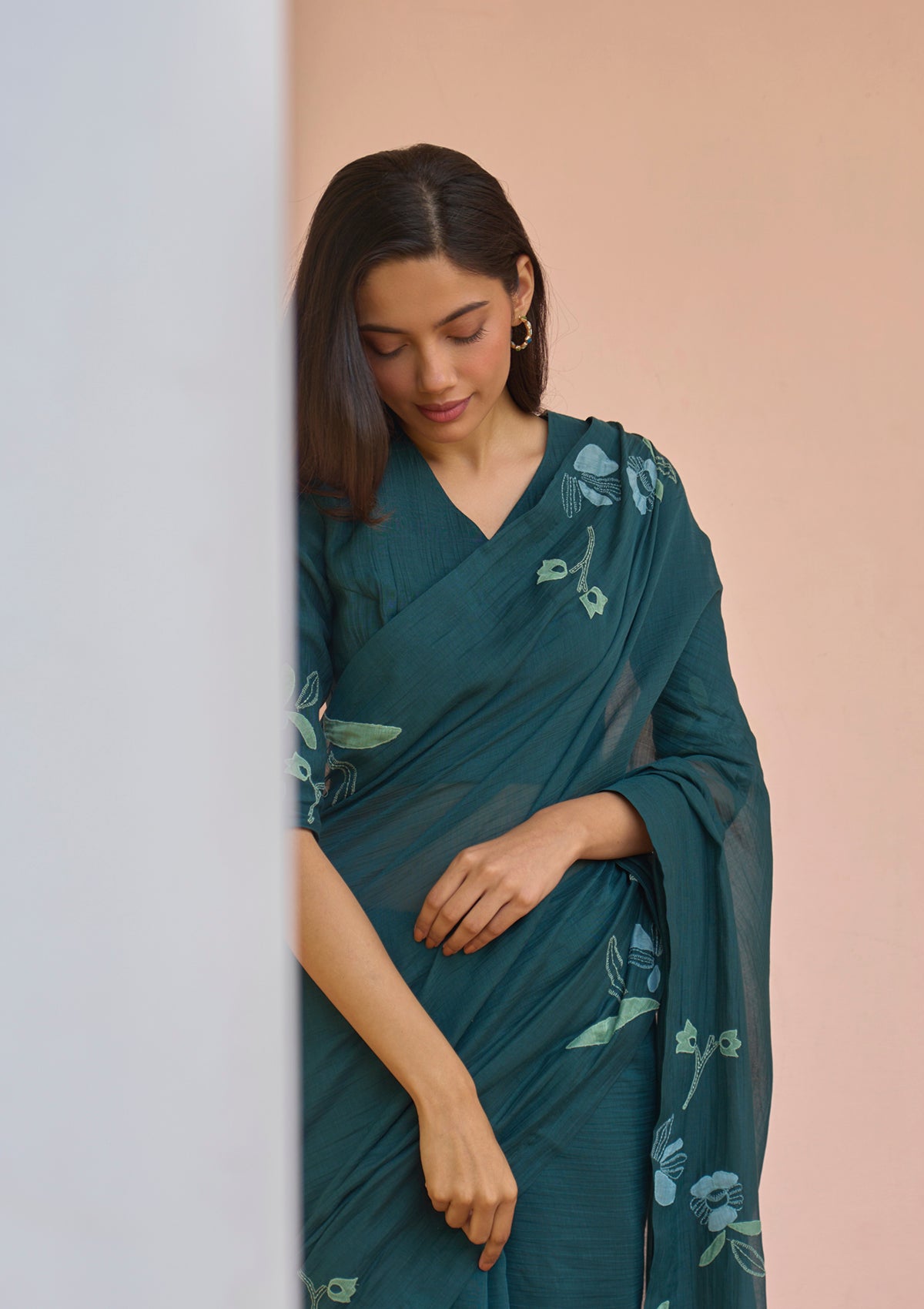 Jade Applique Bloom Saree