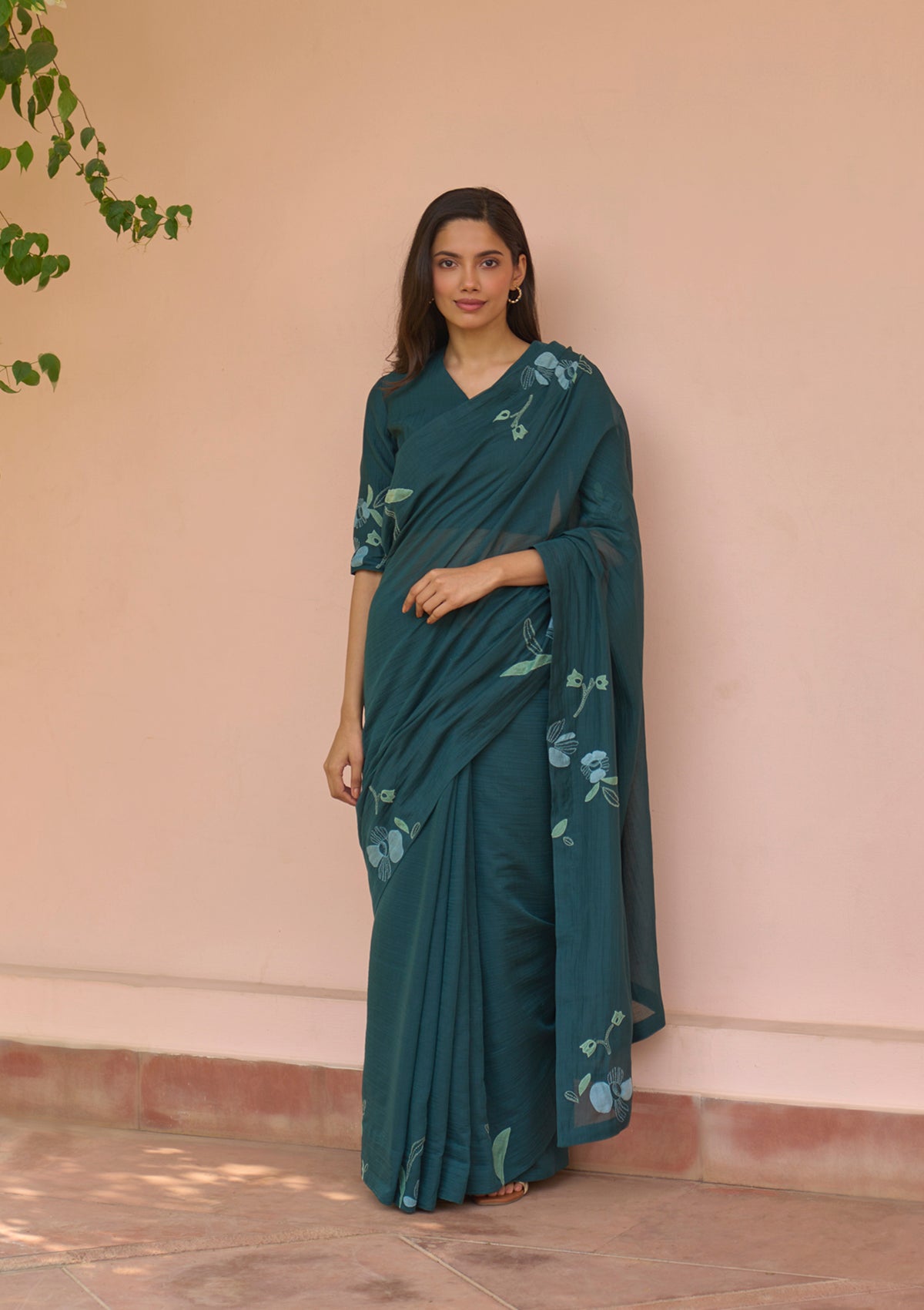 Jade Applique Bloom Saree