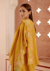 Ochre Floral Kurta Set