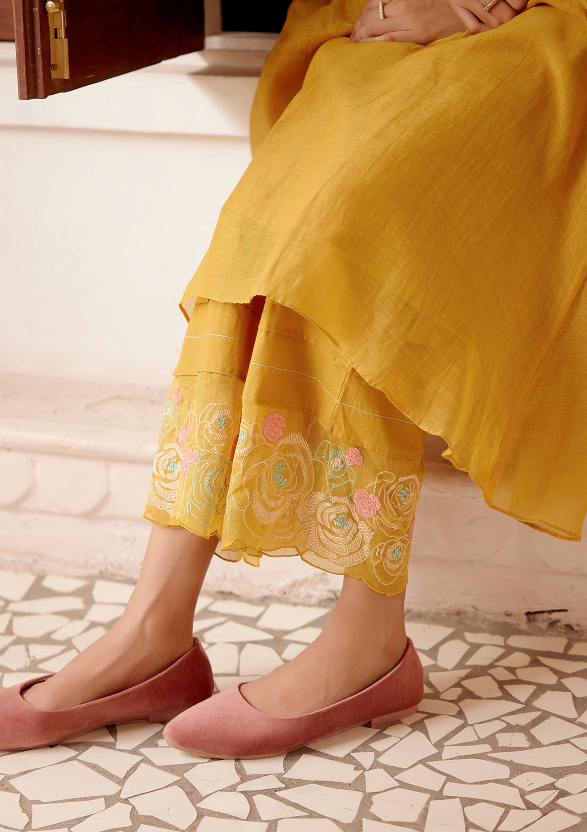 Ochre Pintuck Co-ord Set