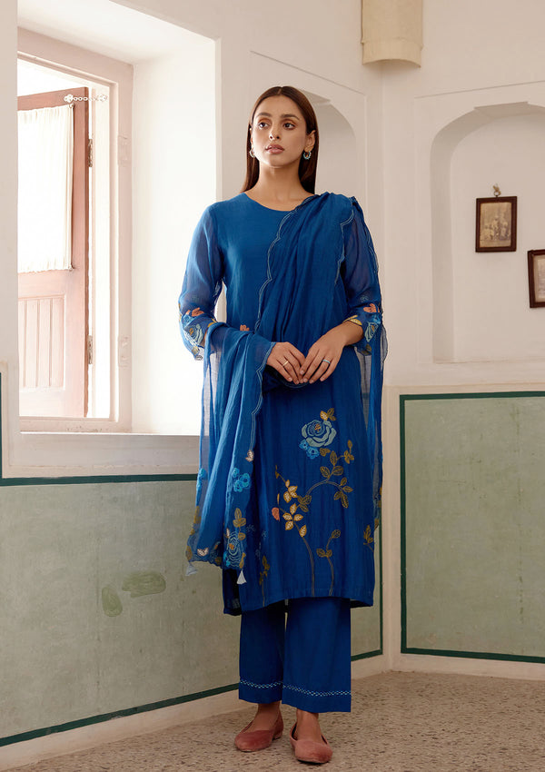 Sapphire Applique Kurta Set