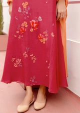 Berry Floral Anarkali Set