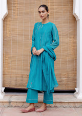 Aquamarine Embroidered Kurta Set