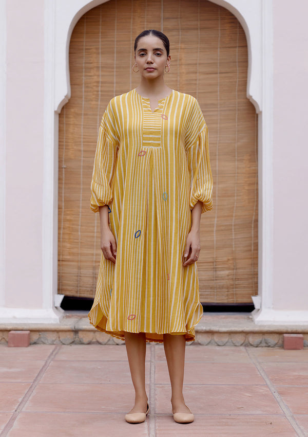 Ochre Printed Dress