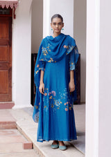 Sapphire Floral Anarkali Set